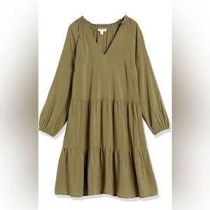 The Drop Womens @Caralynmirand Ruffle-Neck Tiered Mini Dress